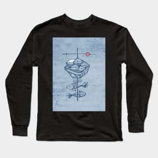 5 breads and two fish christian illustration Long Sleeve T-Shirt